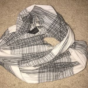 Black and white cotton scarf from Express.